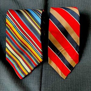 Bundle of 2 Men’s 100% Silk Neck Ties
